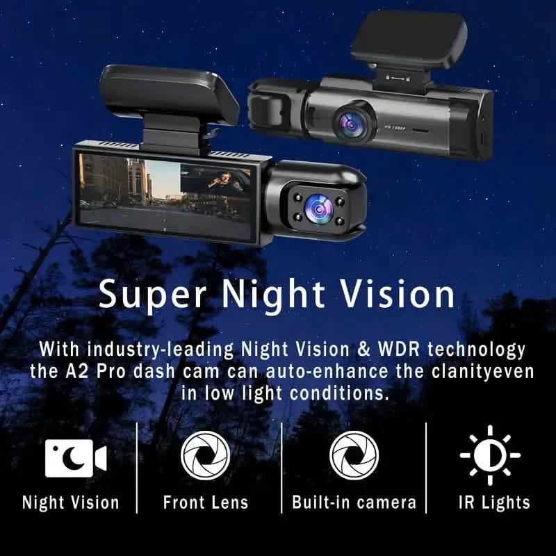 1080P Dual Dash Cam with Front & Rear Recording