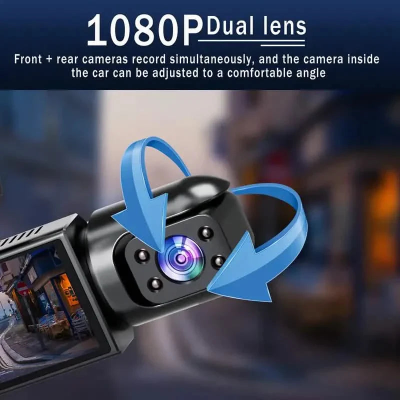 1080P Dual Dash Cam with Front & Rear Recording