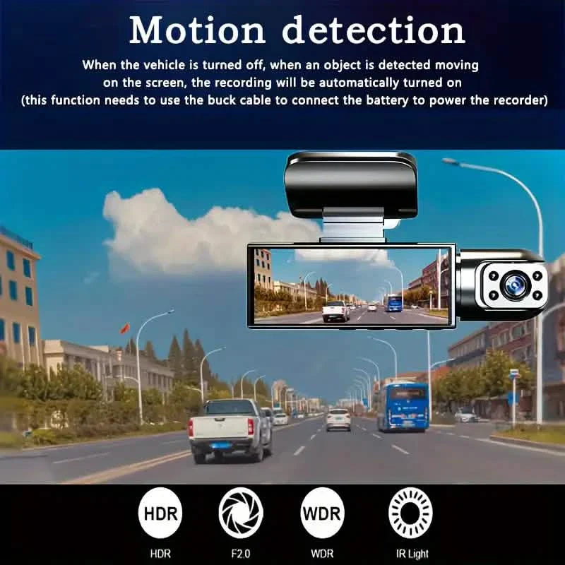 1080P Dual Dash Cam with Front & Rear Recording
