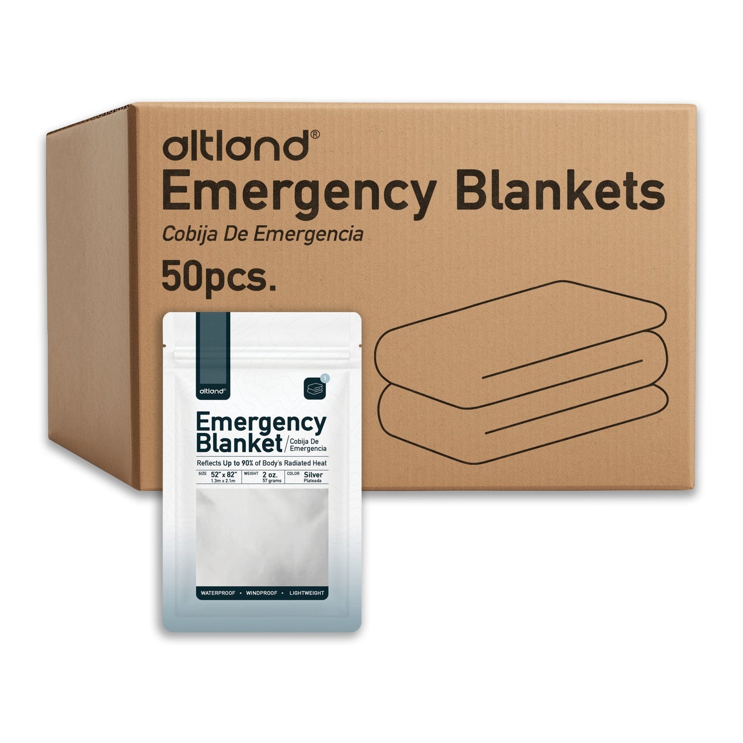 50-Pack Emergency Survival Blankets