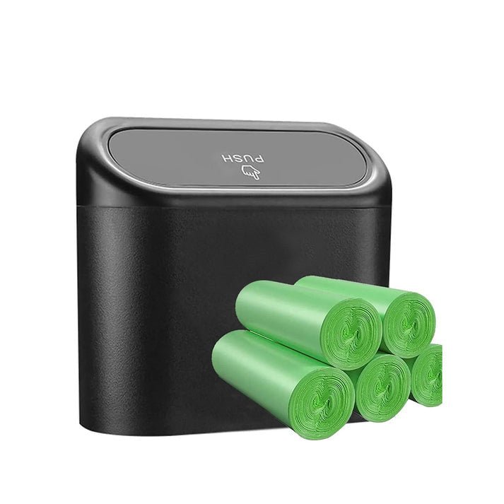 Premium Car Trash Can & Storage Organizer with 8 Refill Bag Rolls